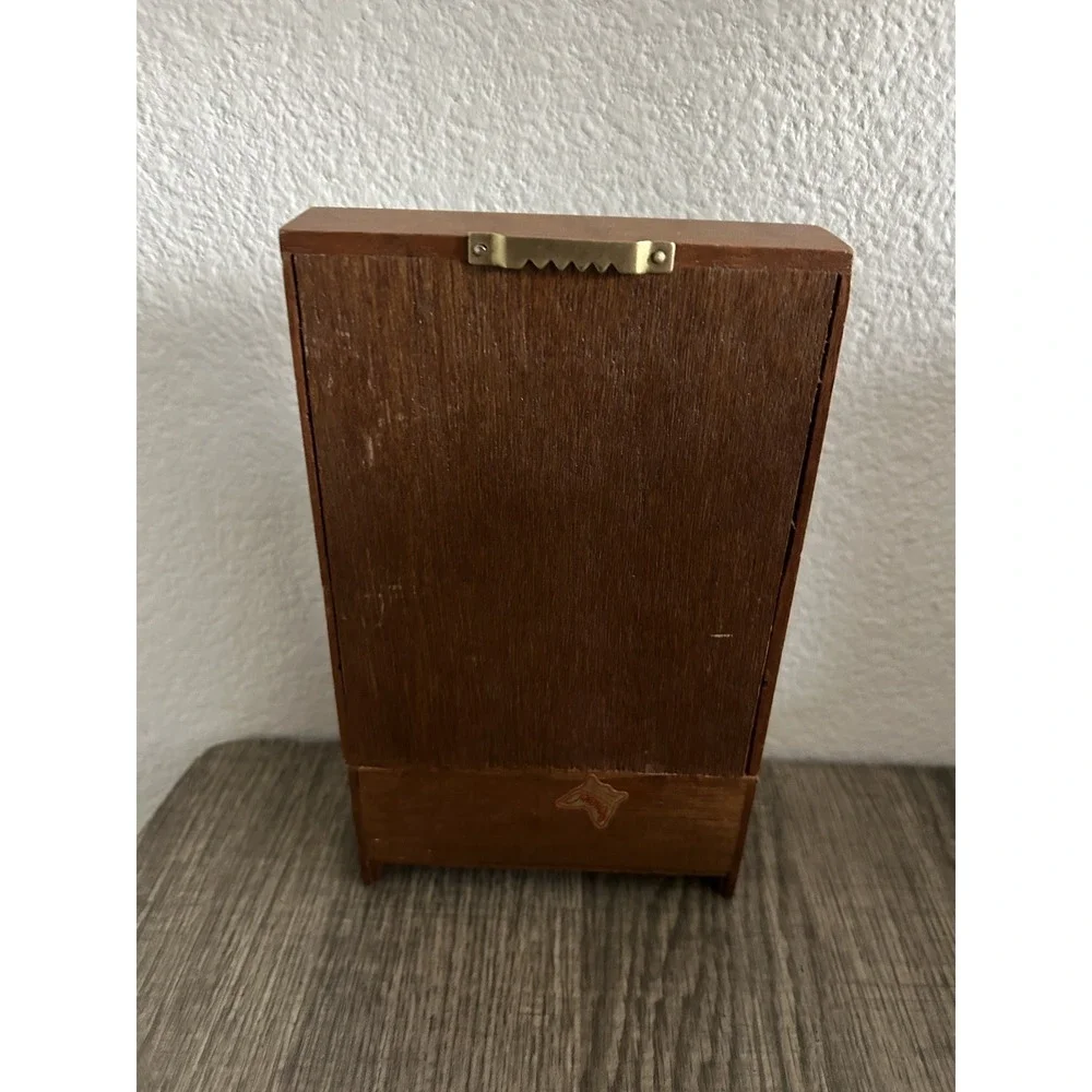 Vintage Wood Thimble Display Shelf 16 Cubby +2 Drawers Miniature Curio Wall 8